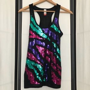 Sequin Tiger Racer Back Tank